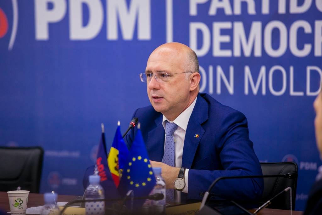 Bancul lui Pavel Filip de la conferința de presă PDM, partidul democrat din moldova, plahotniuc, rezolutia pe, ue