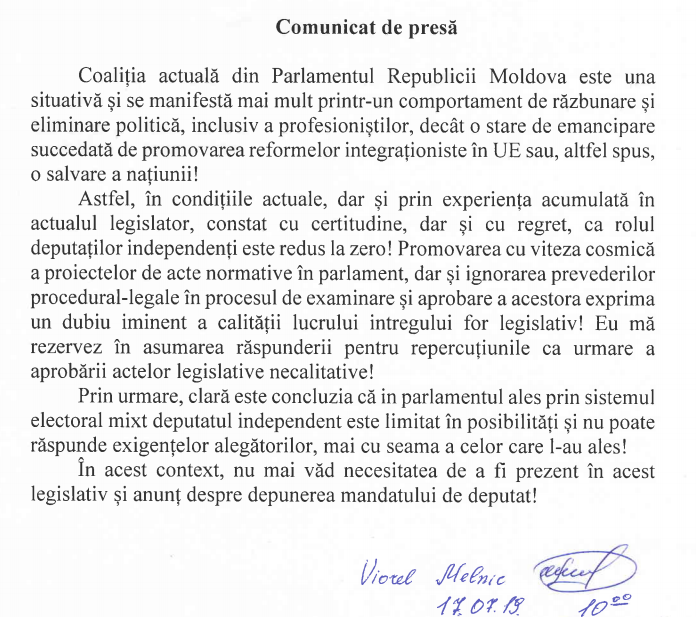 cumatrul lui Dodon, deputat independent si-a depus mandatul, PSRM,