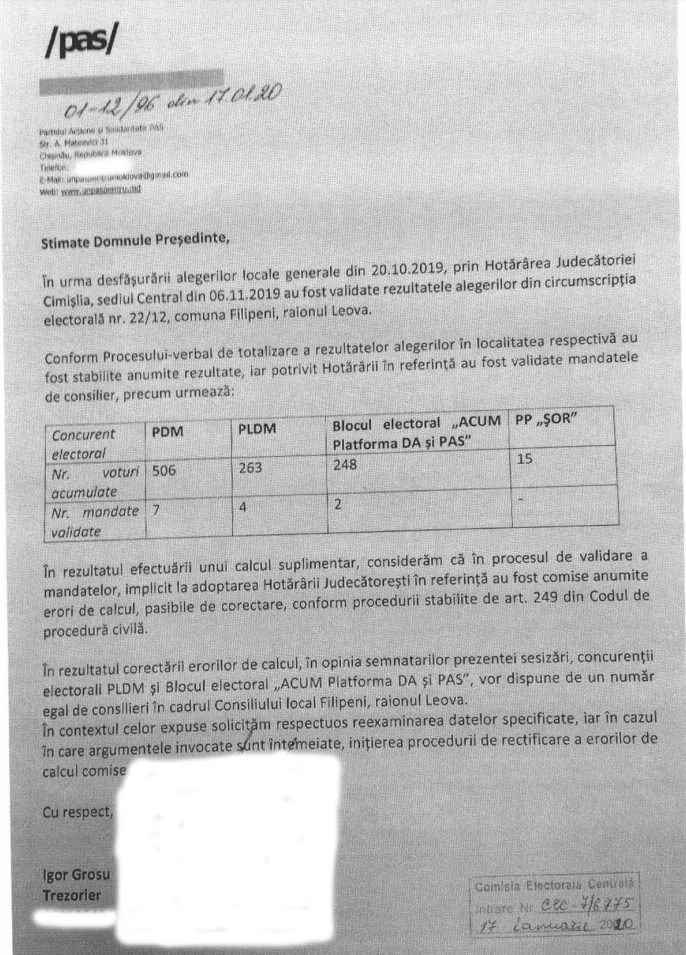 Adresare PAS la CEC, Scandal, PLDM, PAS