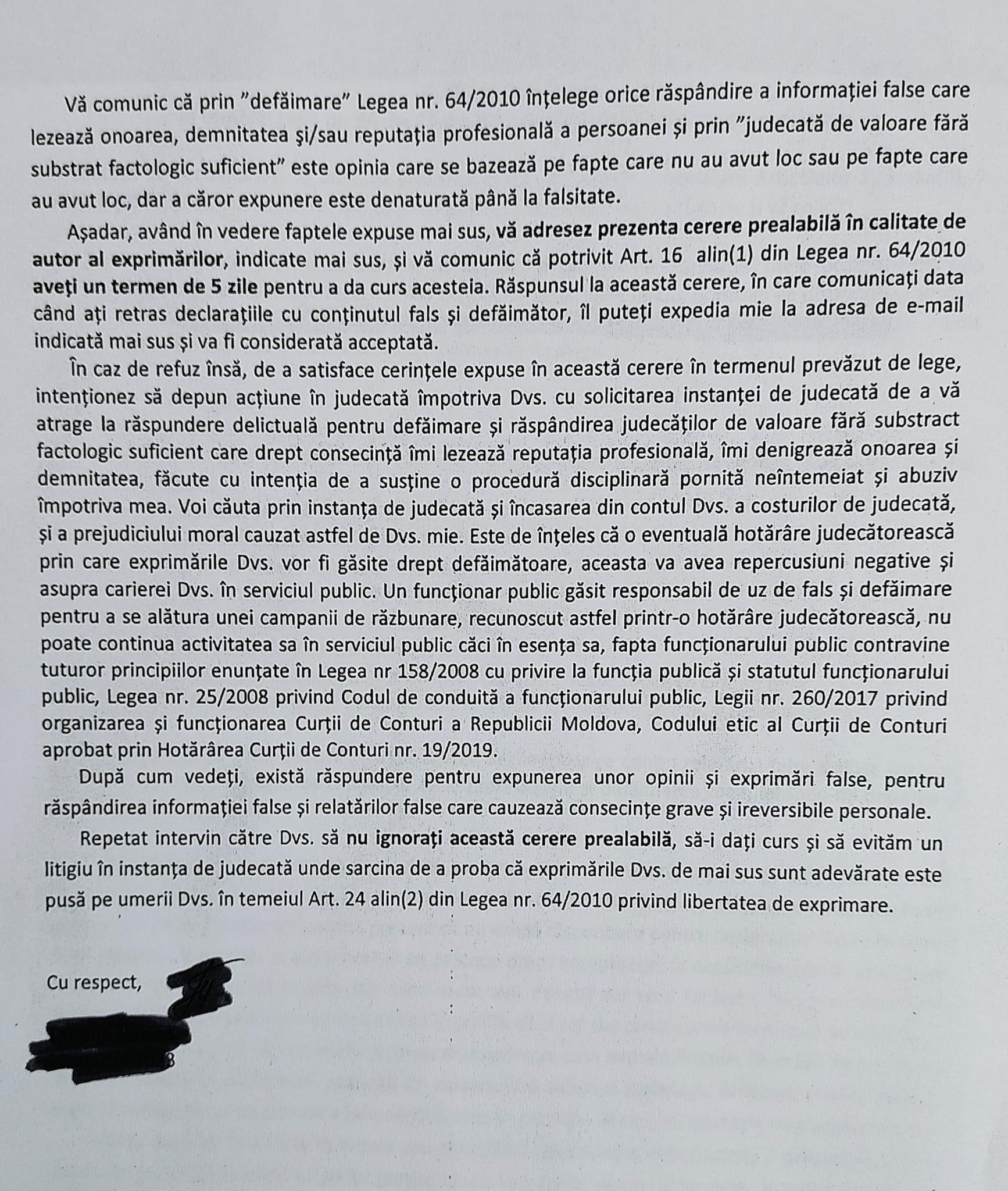 DOC// Angajata CCRM, Eugenia Paiu, a 3 subalternă a Tatianei Vozian, care o acuză pe aceasta de hărțuiri și umilire a colegilor