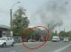 O locomotivă a luat foc în apropierea stației Visterniceni din Chișinău